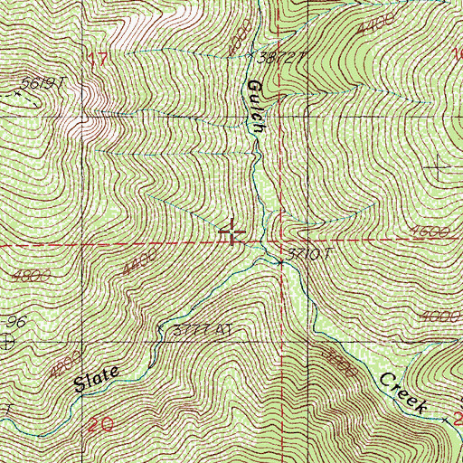 Topographic Map of Elbow Gulch, ID