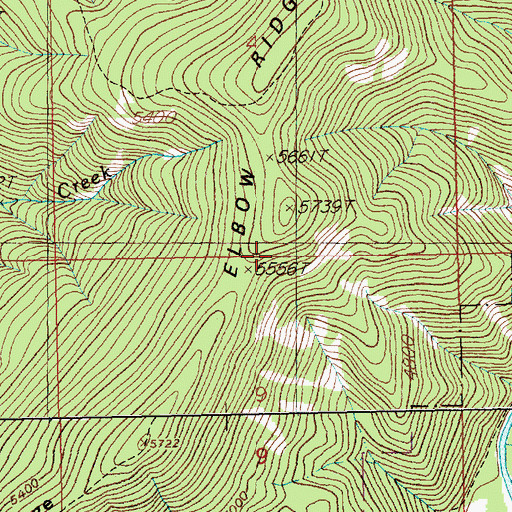 Topographic Map of Elbow Ridge, ID