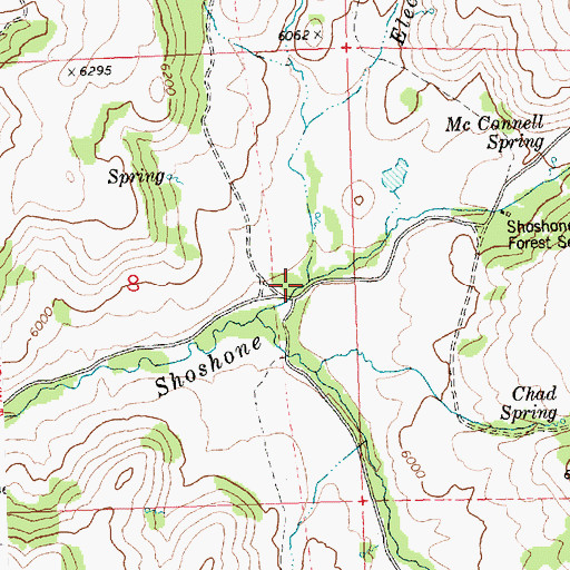 Topographic Map of Electric Spring Creek, ID