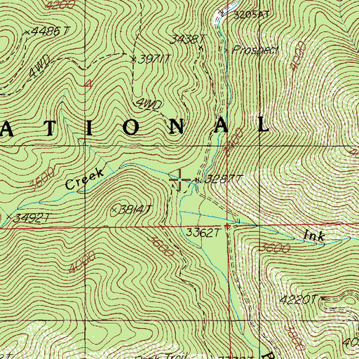 Topographic Map of Elf Creek, ID