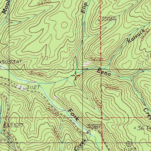 Topographic Map of Elip Creek, ID