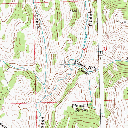 Topographic Map of Elison Hole Creek, ID