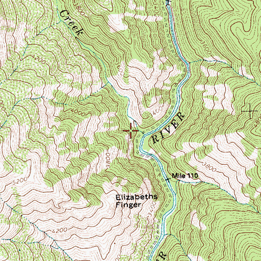 Topographic Map of Elizabeth Creek, ID