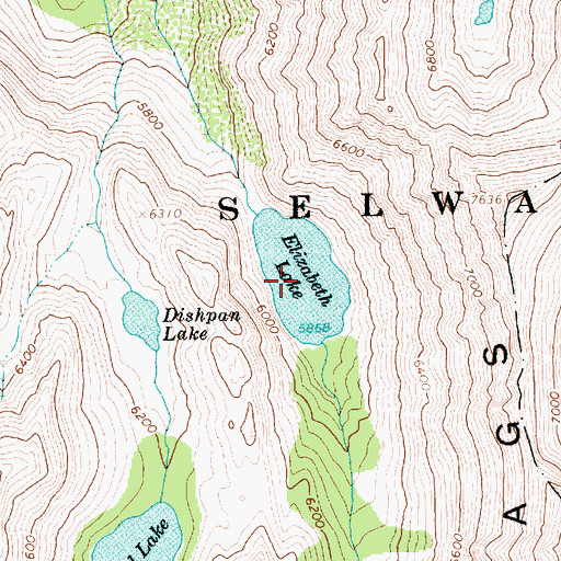Topographic Map of Elizabeth Lake, ID