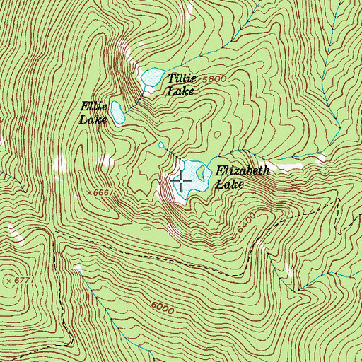 Topographic Map of Elizabeth Lake, ID