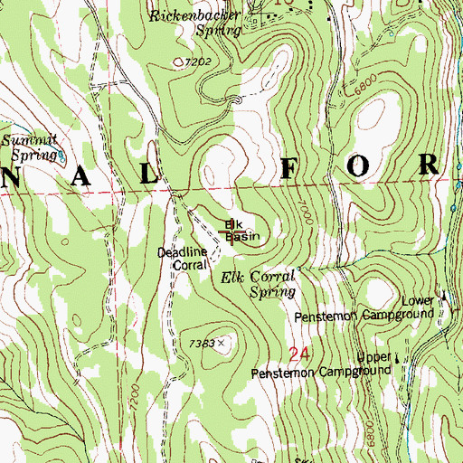 Topographic Map of Elk Basin, ID