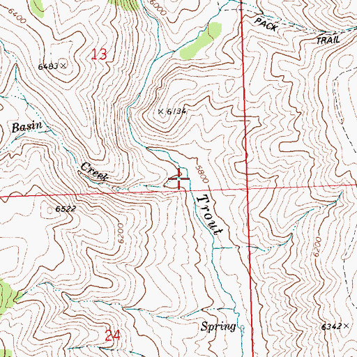 Topographic Map of Elk Basin Creek, ID