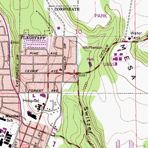 Topographic Map of Turquoise Park, AZ