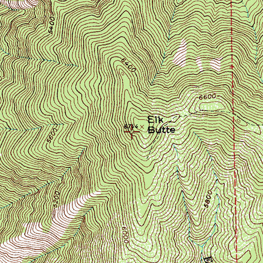 Topographic Map of Elk Butte, ID