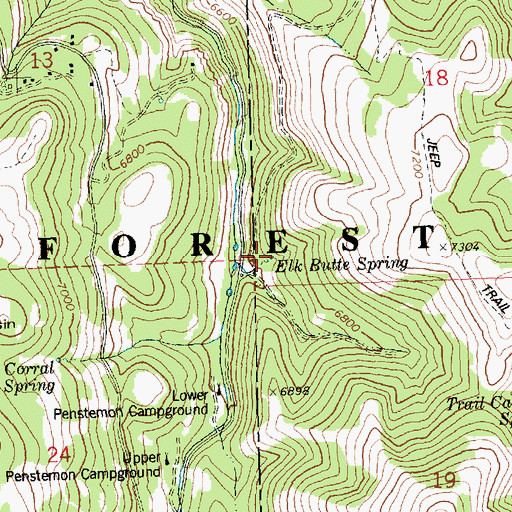 Topographic Map of Elk Butte Spring, ID