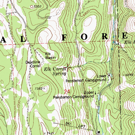 Topographic Map of Elk Corral Spring, ID