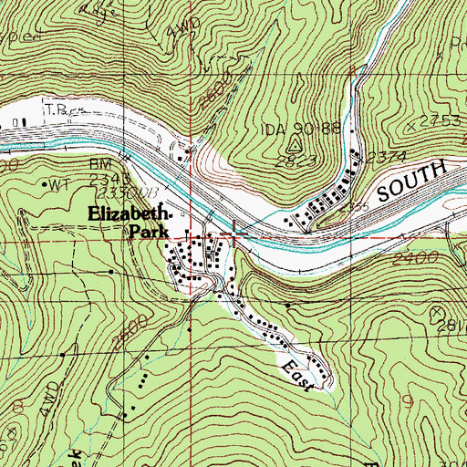 Topographic Map of Elk Creek, ID