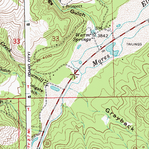 Topographic Map of Elk Creek, ID