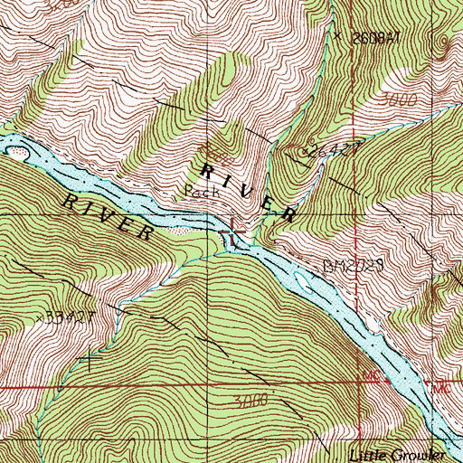 Topographic Map of Elk Creek, ID