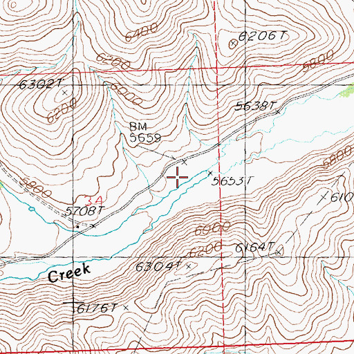 Topographic Map of Elk Creek, ID