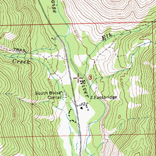 Topographic Map of Elk Creek, ID