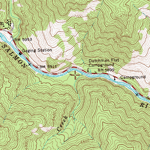 Topographic Map of Elk Creek, ID