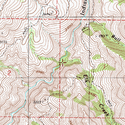 Topographic Map of Elk Creek, ID