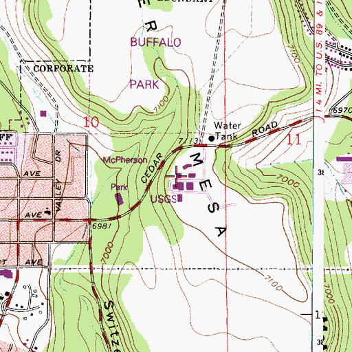 Topographic Map of United States Geological Survey Observatory, AZ