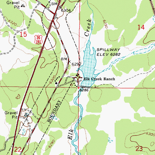 Topographic Map of Elk Creek Ranch, ID
