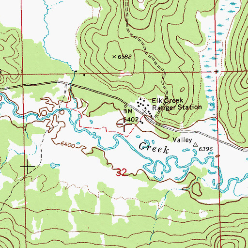 Topographic Map of Elk Creek Ranger Station, ID