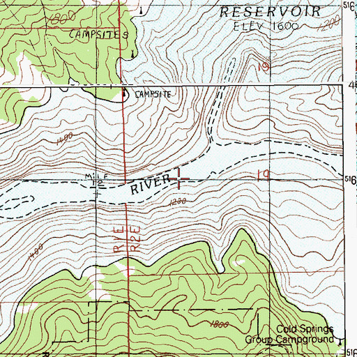 Topographic Map of Elk Creek School, ID