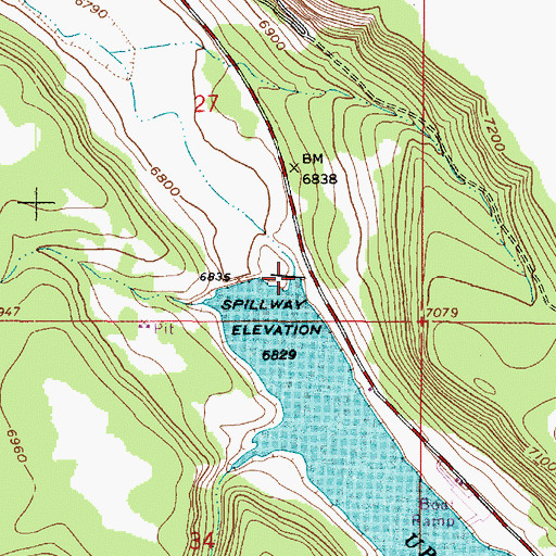 Topographic Map of Upper Lake Mary Dam, AZ