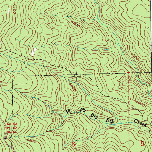 Topographic Map of Elk Creek Trail, ID