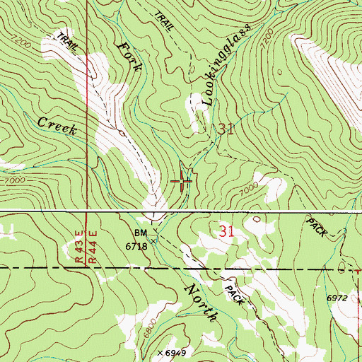 Topographic Map of Elk Flat Fork, ID
