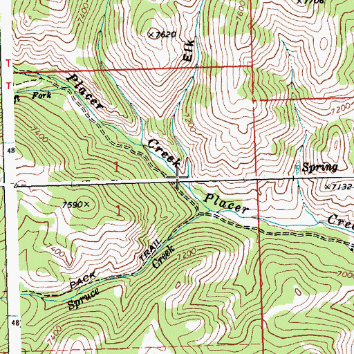 Topographic Map of Elk Gulch, ID