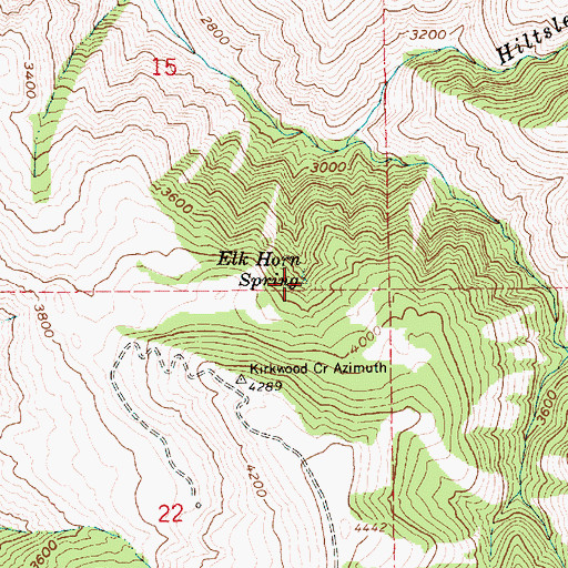 Topographic Map of Elk Horn Spring, ID