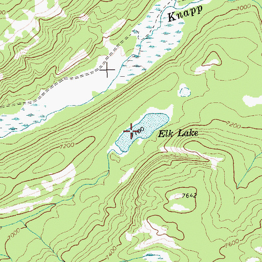 Topographic Map of Elk Lake, ID
