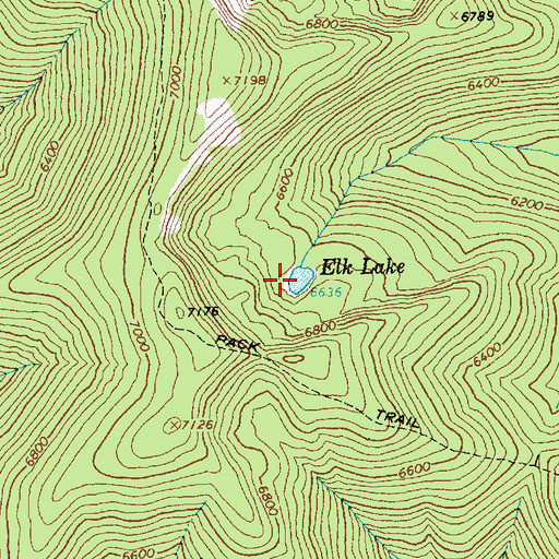 Topographic Map of Elk Lake, ID
