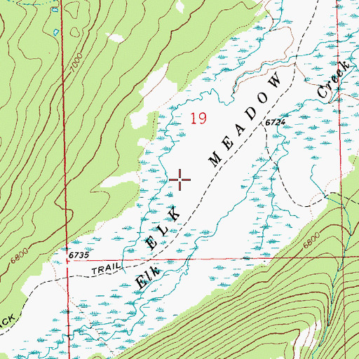 Topographic Map of Elk Meadow, ID