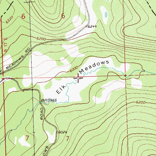 Topographic Map of Elk Meadows, ID
