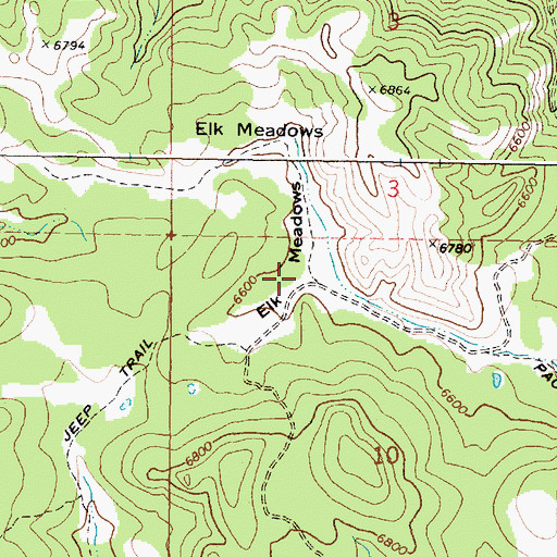 Topographic Map of Elk Meadows, ID