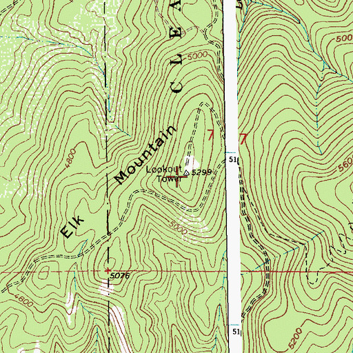 Topographic Map of Elk Mountain, ID