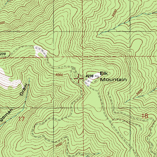 Topographic Map of Elk Mountain, ID