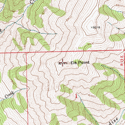 Topographic Map of Elk Point, ID
