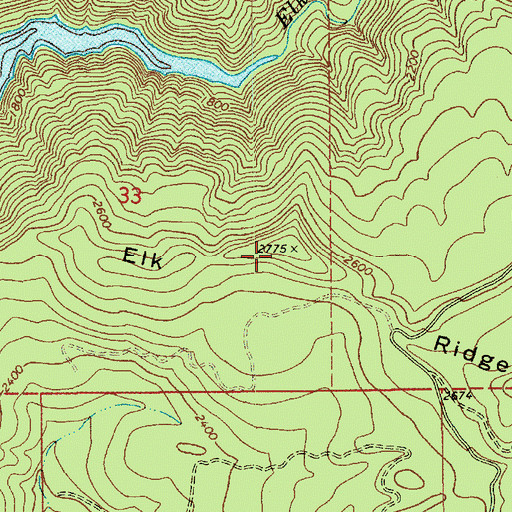 Topographic Map of Elk Ridge, ID