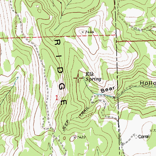 Topographic Map of Elk Spring, ID