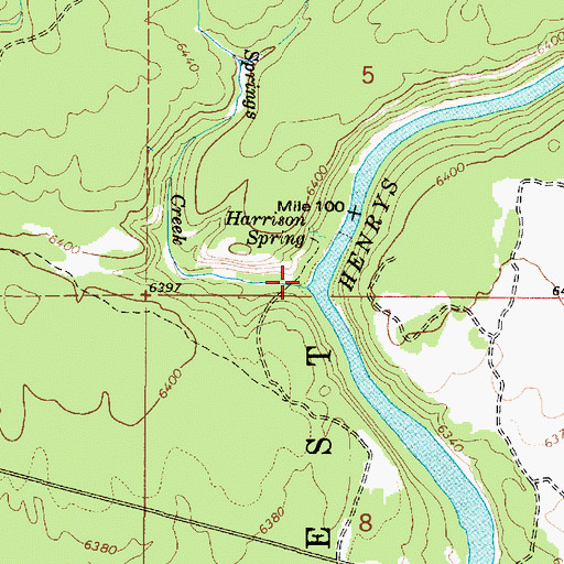 Topographic Map of Elk Springs Creek, ID