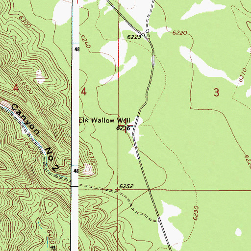 Topographic Map of Elk Wallow Well, ID