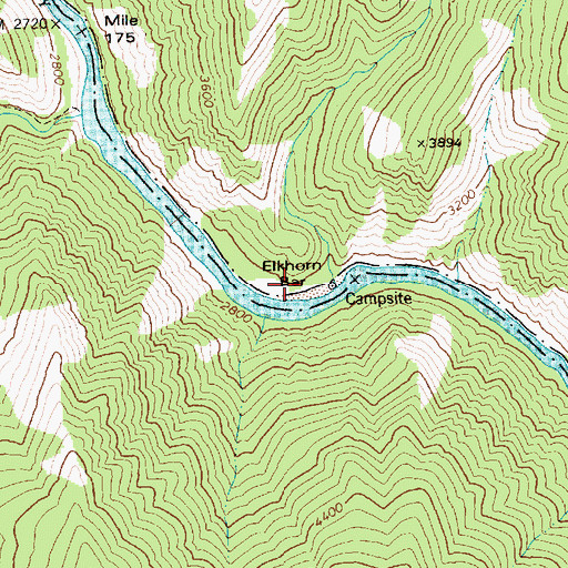 Topographic Map of Elkhorn Bar, ID