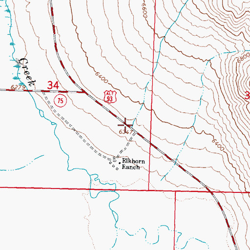 Topographic Map of Elkhorn Creek, ID