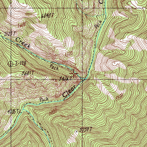 Topographic Map of Elkhorn Creek, ID