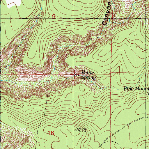 Topographic Map of Verde Spring, AZ
