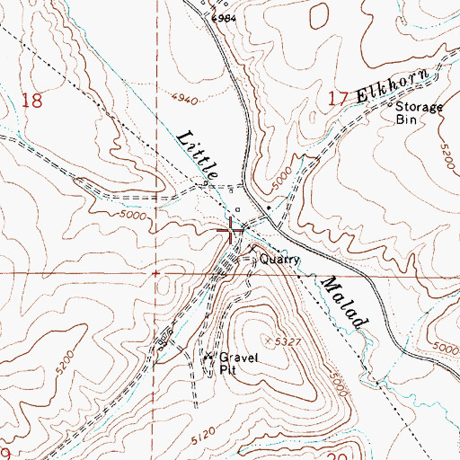Topographic Map of Elkhorn Creek, ID