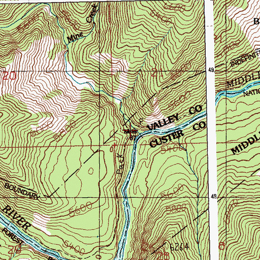 Topographic Map of Elkhorn Creek, ID