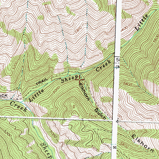 Topographic Map of Elkhorn Gulch, ID